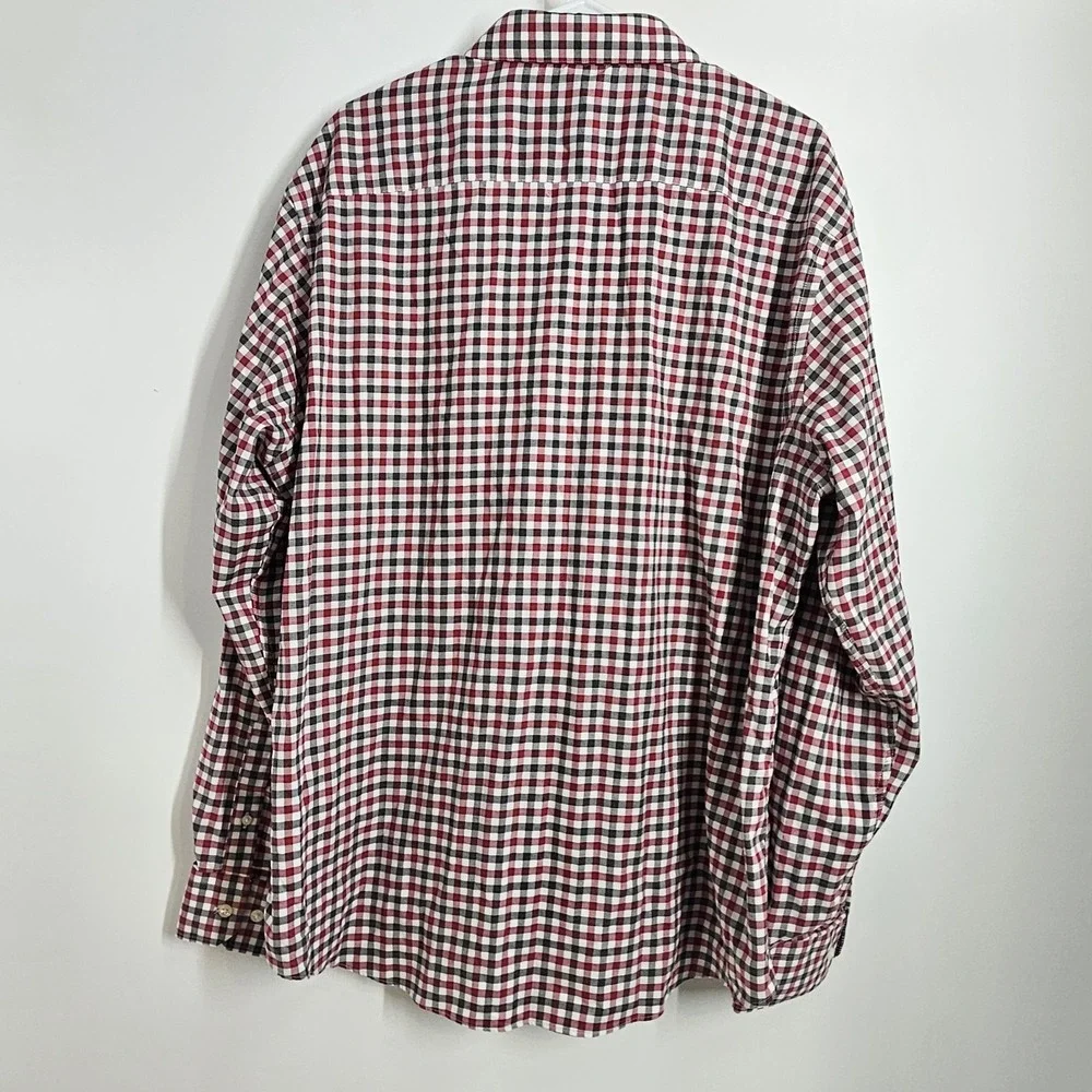 Egara Men's Red White Black Plaid Long Sleeve Button-down Shirt In Size XXL. 2XL